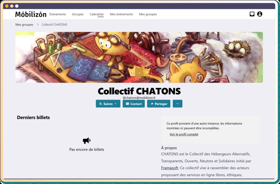 Mobilizon screenshot&nbsp;: Groups